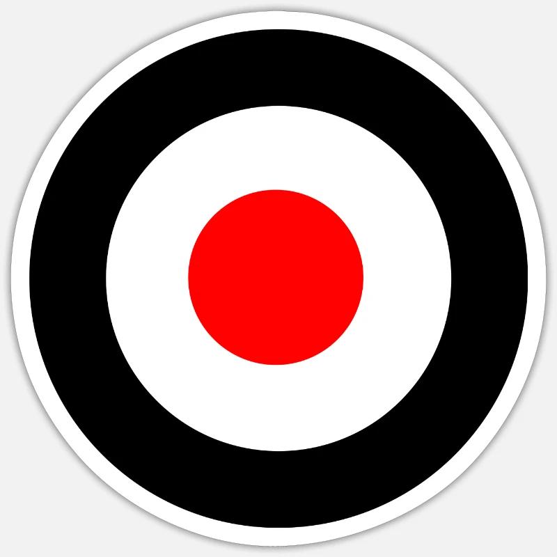 Mod cible cocarde noir rouge Sticker taille S (10 x 10 cm)