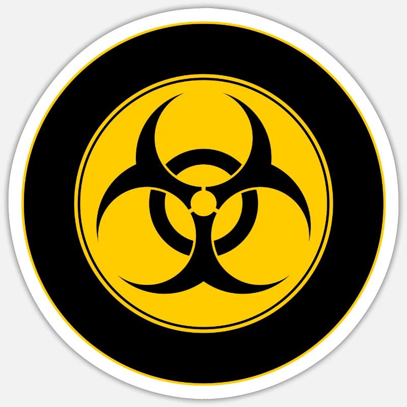 Panneau Mod Biohazard - Sticker taille S (10 x 10 cm) - blanc mat