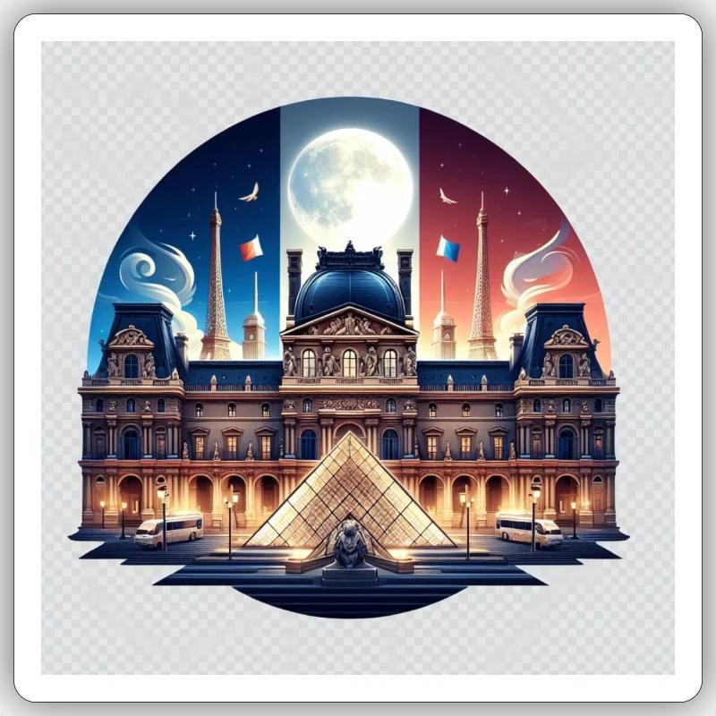Musée du Louvre Sticker taille S (10 x 10 cm)