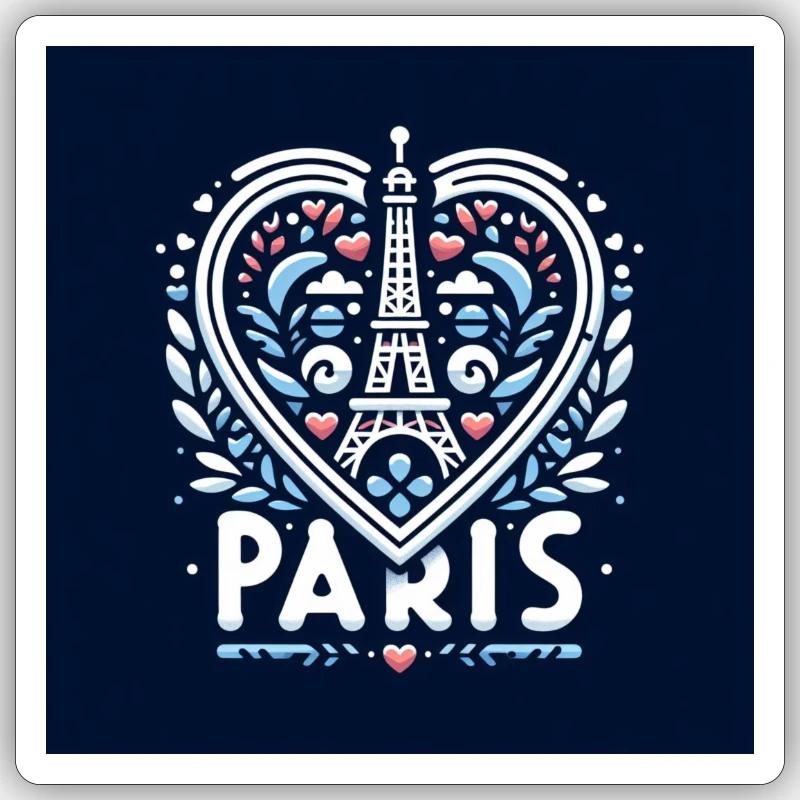 Paris - Sticker taille S (10 x 10 cm) - blanc mat