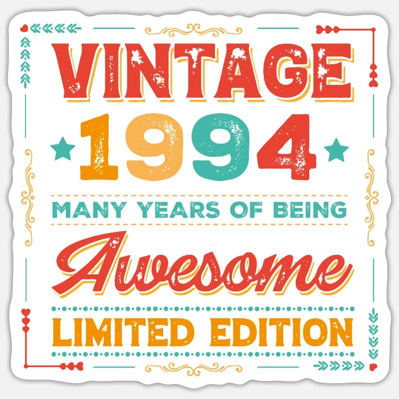 Millésime 1994 - Sticker taille S (10 x 10 cm) - blanc mat
