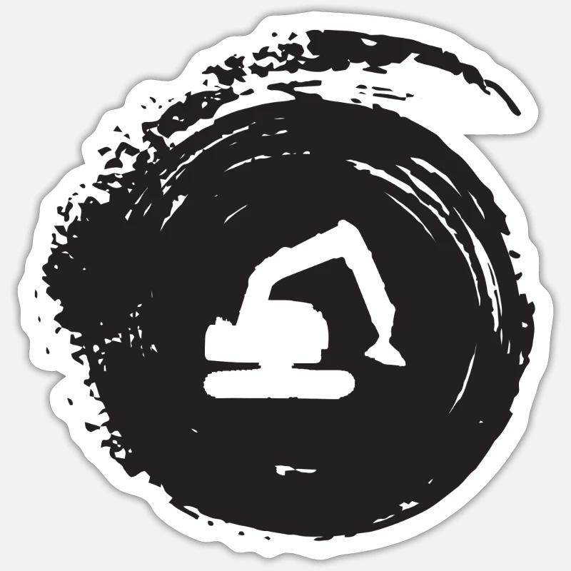 Baggerfahrerin Bauarbeiter Baggerfahrerin - Sticker Größe S (10 x 10 cm) - Mattweiß