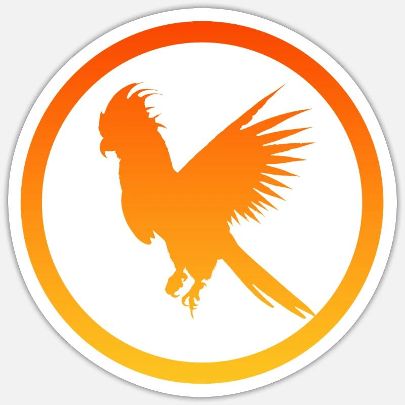 Cacatoès Oiseau Perroquet - Sticker taille S (10 x 10 cm) - blanc mat