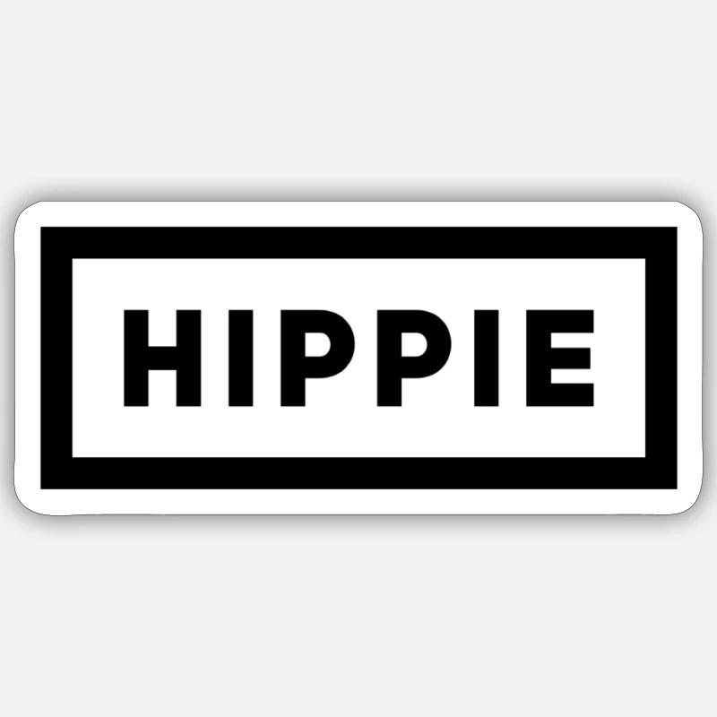 ein Hippie - Sticker Größe S (10 x 10 cm) - Mattweiß