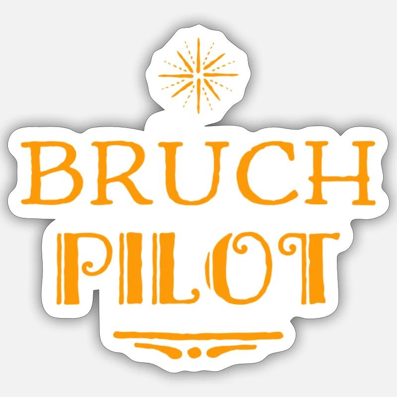 ich bin ein Bruchpilot - Sticker Größe S (10 x 10 cm) - Mattweiß