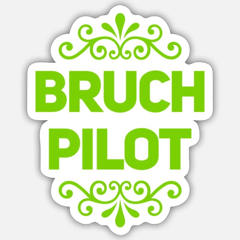 ein Bruchpilot - Sticker Größe S (10 x 10 cm) - Mattweiß