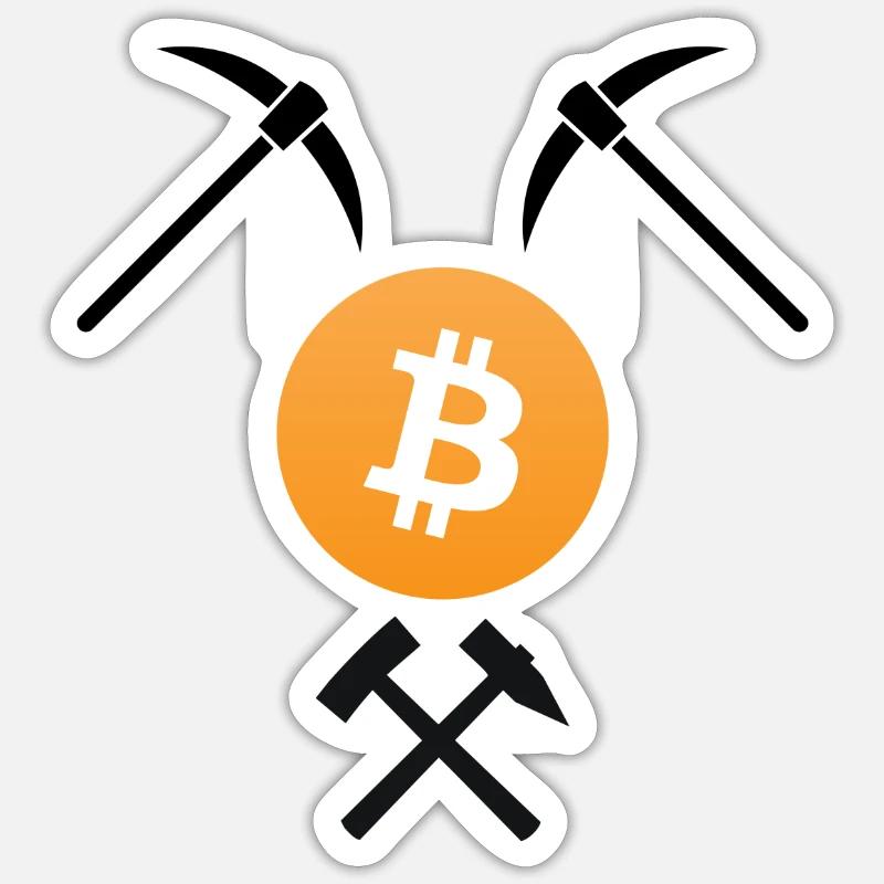 Bitcoin Mining - Sticker Größe S (10 x 10 cm) - Mattweiß