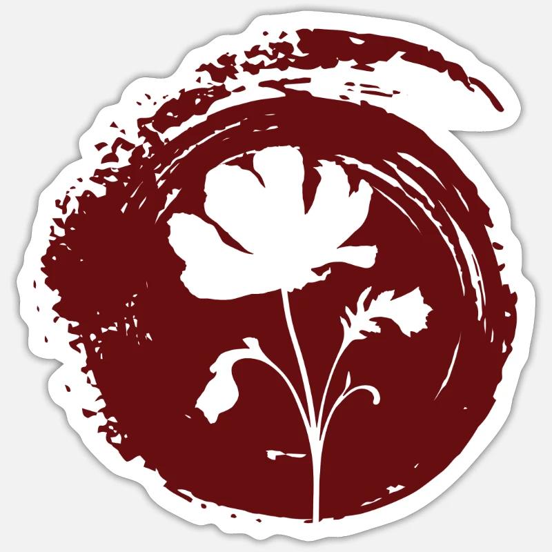 Gartenbau Blumen Botanik - Sticker Größe S (10 x 10 cm) - Mattweiß