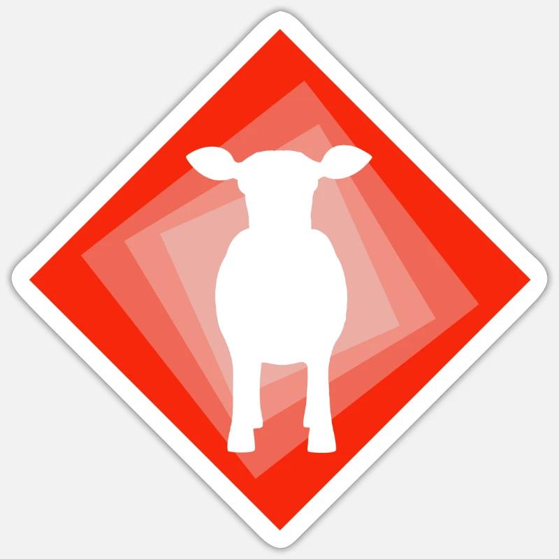 Boeuf de vache Boeuf - Sticker taille S (10 x 10 cm) - blanc mat