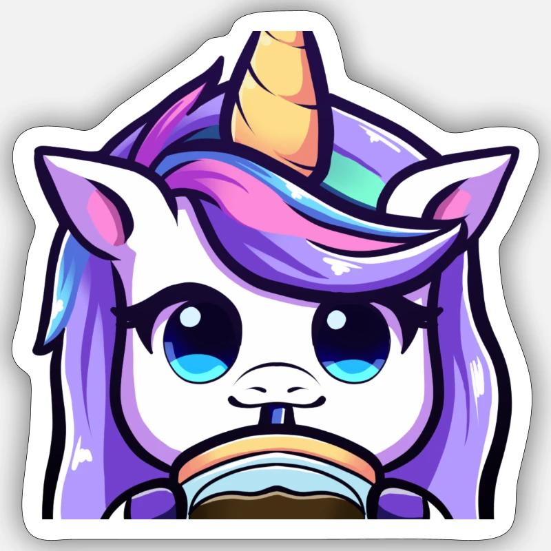 lya drink - Sticker Größe S (10 x 10 cm) - Mattweiß