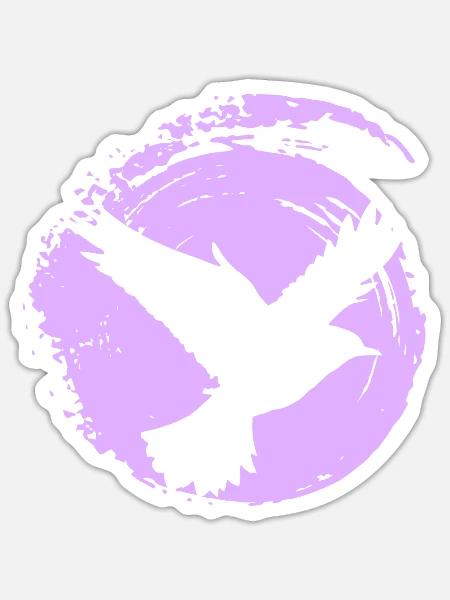 Flügel Vogelschwarm Vogel - Sticker Größe S (10 x 10 cm) - Mattweiß