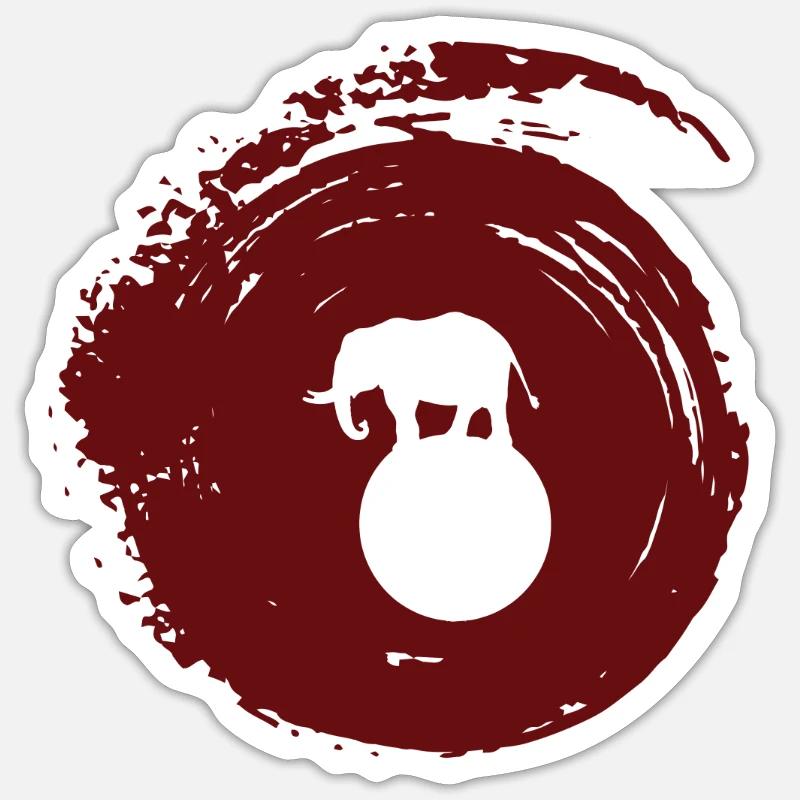 Elephant Clown Acrobatics - Sticker size S (10 x 10 cm) - white matte
