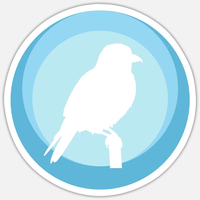 Sittich Vogel Abbildung Vogel Abbildung - Sticker Größe S (10 x 10 cm) - Mattweiß