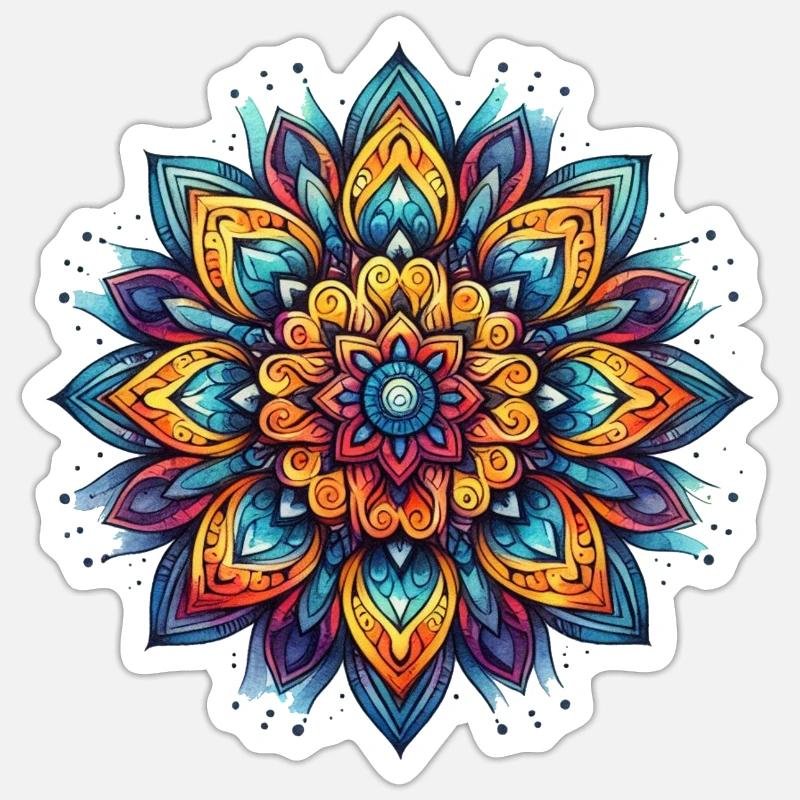 Mandala Harmony - Sticker Größe S (10 x 10 cm) - Mattweiß