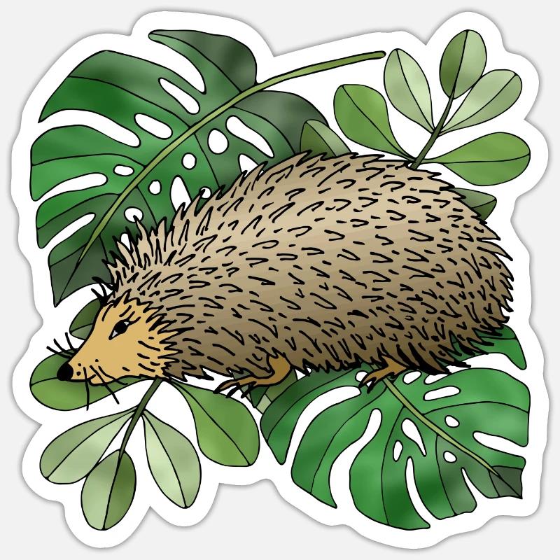 Igel - Sticker Größe S (10 x 10 cm) - Mattweiß