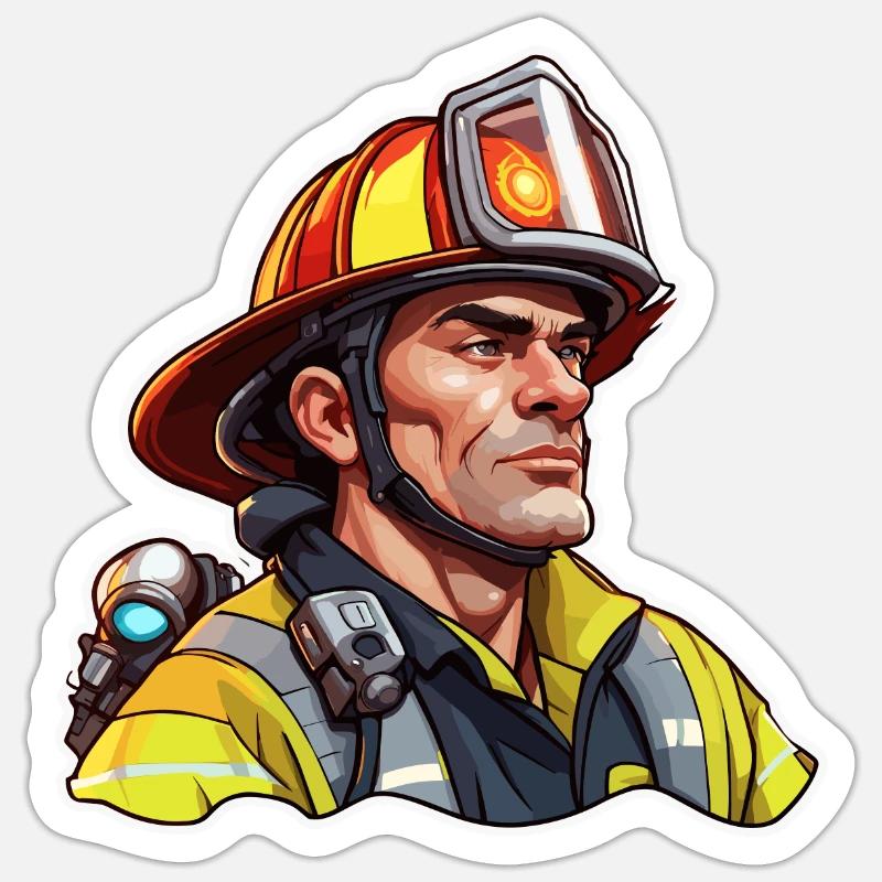 Firefighter / Fire / Fire / Extinguish / Hero Sticker size S (10 x 10 cm)