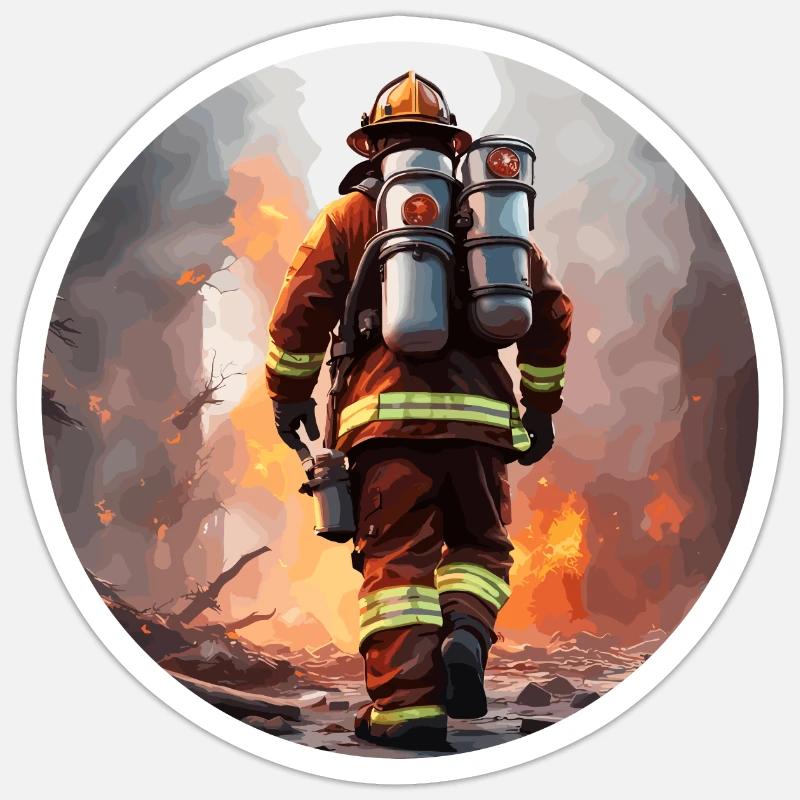 Firefighter / Fire / Fire / Extinguish / Hero Sticker size S (10 x 10 cm)
