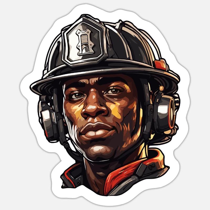 Firefighter / Fire / Fire / Extinguish / Hero - Sticker size S (10 x 10 cm) - white matte