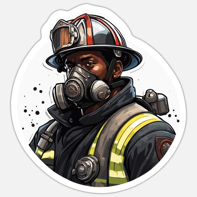 Firefighter / Fire / Fire / Extinguish / Hero Sticker size S (10 x 10 cm)