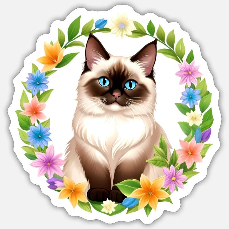 Frühlingserwachende Samtpfote Sticker Größe S (10 x 10 cm)