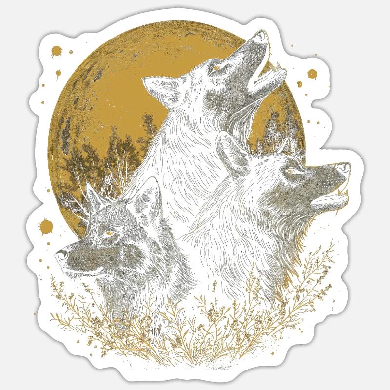 Wolf Pack - Sticker size S (10 x 10 cm) - white matte