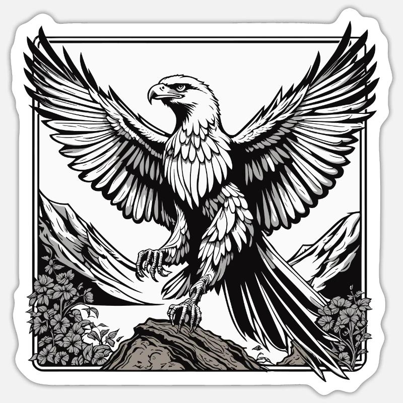 Eagle Illustration - Sticker size S (10 x 10 cm) - white matte