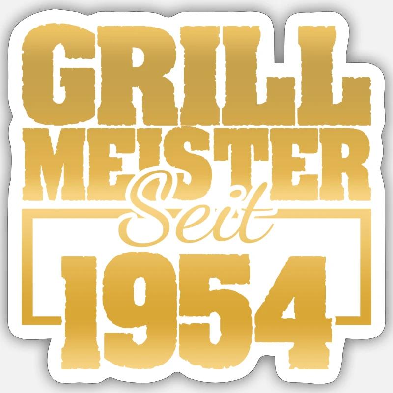 Grillfleisch 1954 Sticker Größe S (10 x 10 cm)