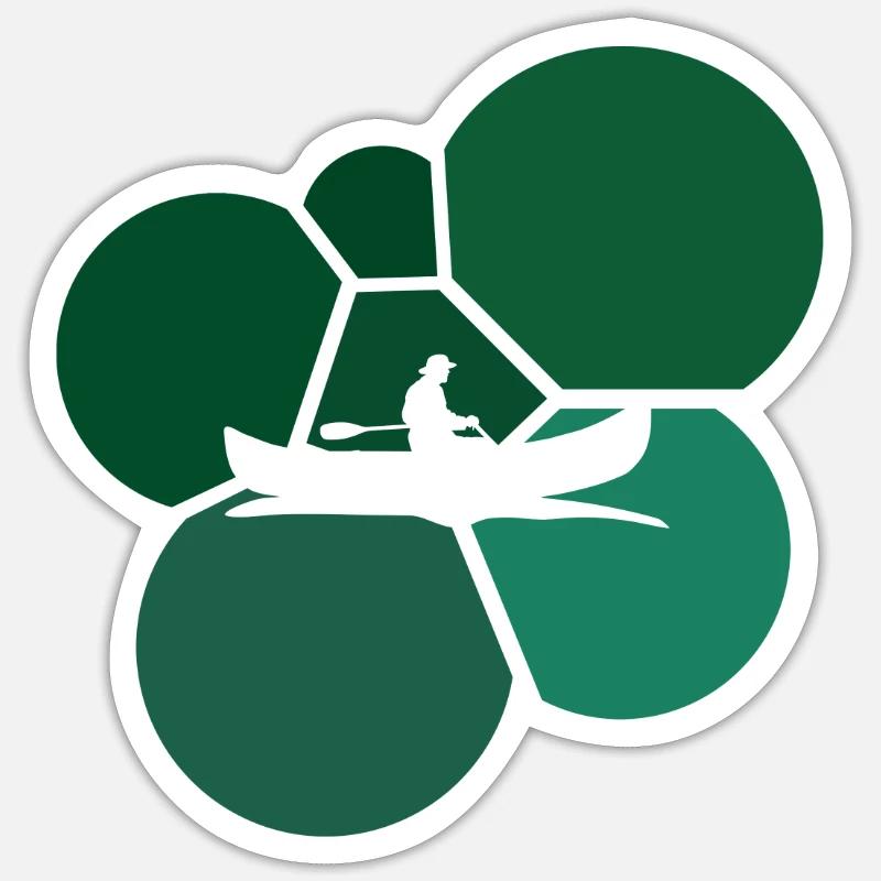 Canoe Rowing Whitewater - Sticker size S (10 x 10 cm) - white matte