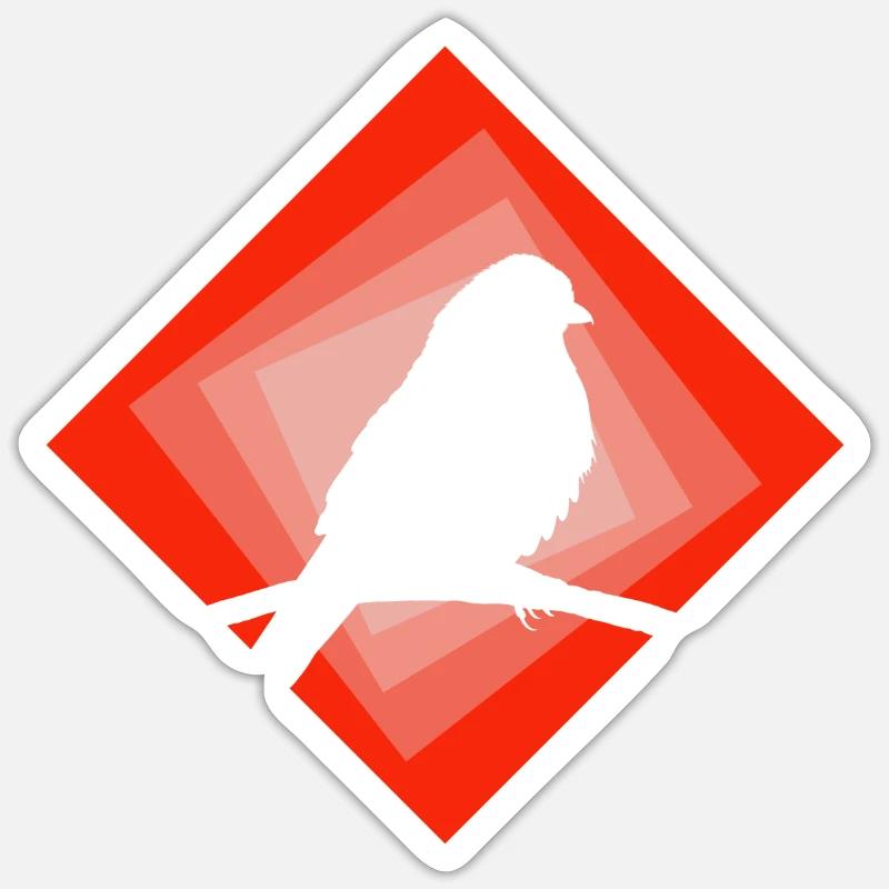 Perruche Oiseau Peep Sticker taille S (10 x 10 cm)