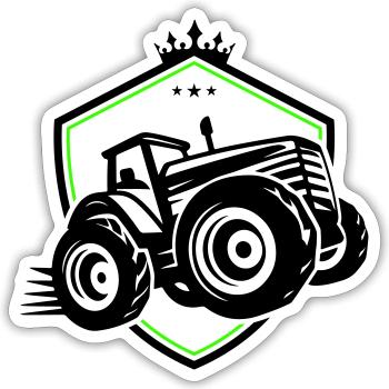 Tractor Silhouette Agriculture - Sticker size S (10 x 10 cm) - white matte - Front