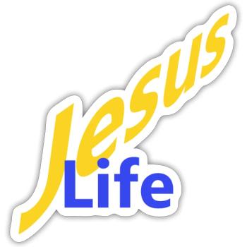 Jesus Life - Sticker Größe S (10 x 10 cm) - Mattweiß - Vorne