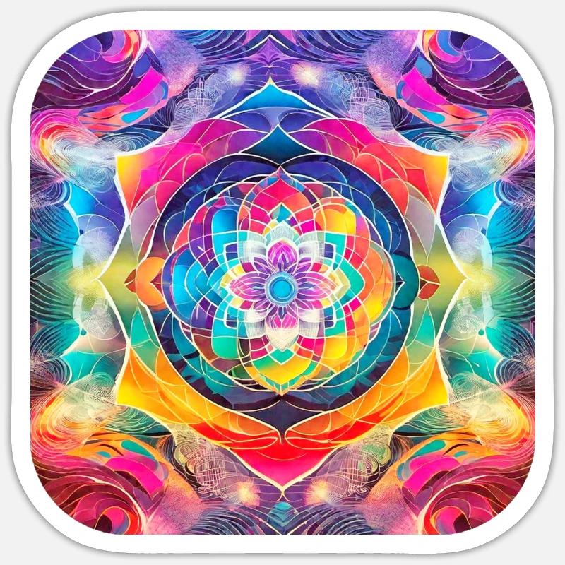 Psychedelic Motif I - Sticker size S (10 x 10 cm) - white matte