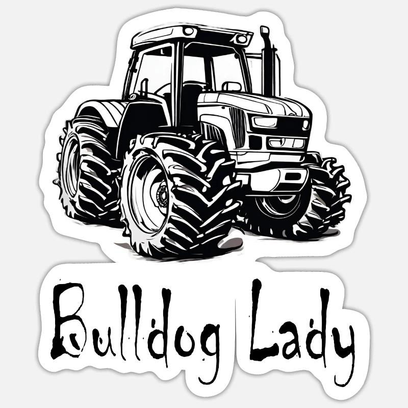 Dame bouledogue - Sticker taille S (10 x 10 cm) - blanc mat