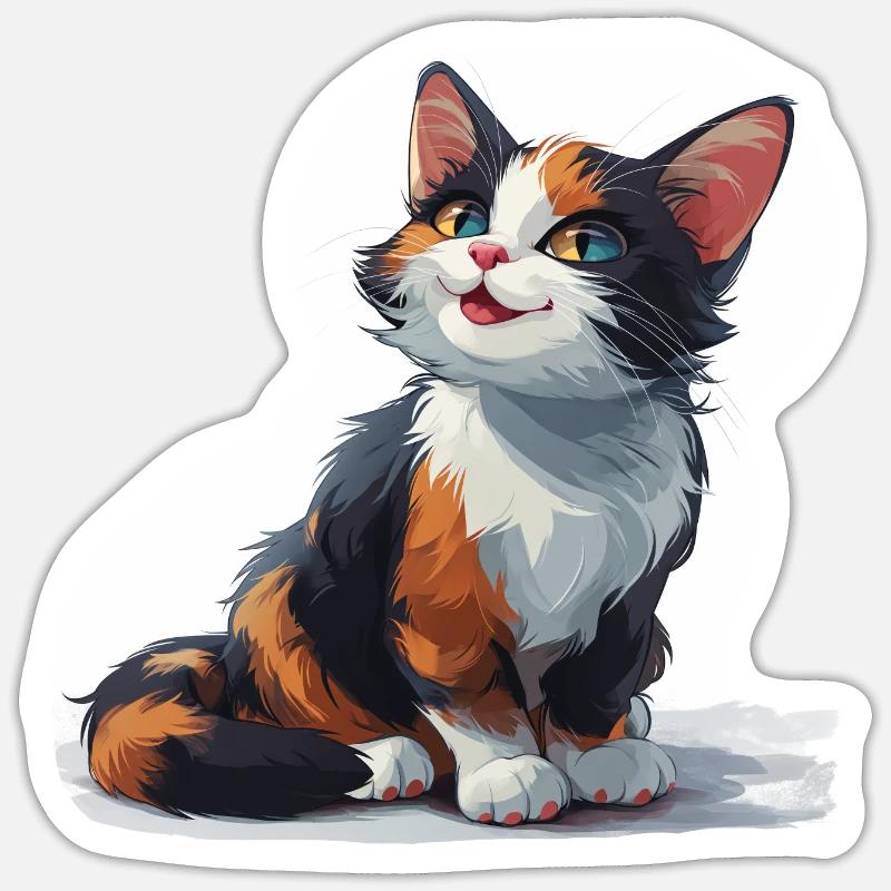 Cute kitten - Sticker size S (10 x 10 cm) - white matte