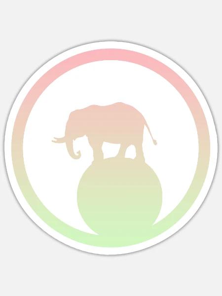 Zirkuszelt Akrobatik Elefanten - Sticker Größe S (10 x 10 cm) - Mattweiß
