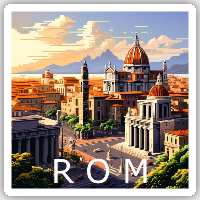 Rom in Pixel 32 Bit Sticker Größe S (10 x 10 cm)