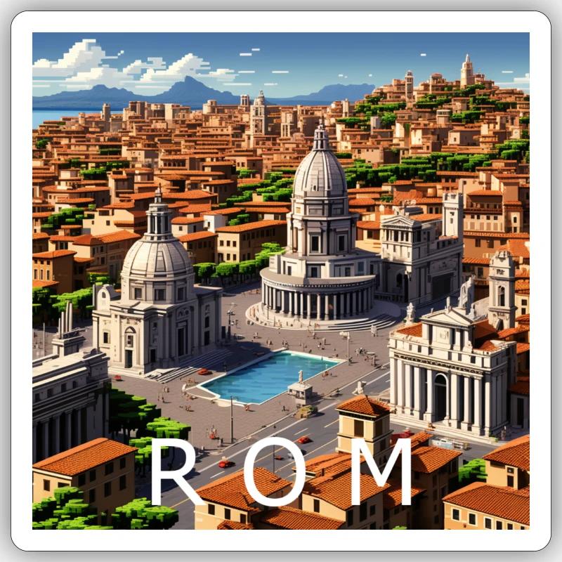 Rom en Pixel32 Bit Sticker taille S (10 x 10 cm)