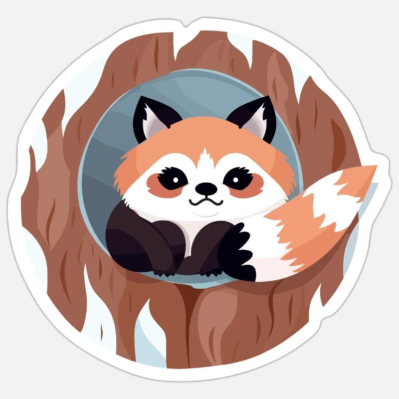 Cuddly Red Panda - Sticker size S (10 x 10 cm) - white matte