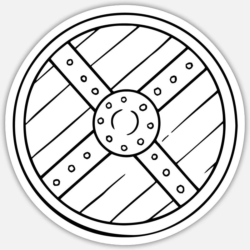 Buckler round shield Sticker size S (10 x 10 cm)