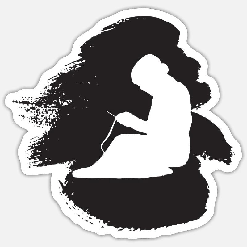 Sewing Wool Needle - Sticker size S (10 x 10 cm) - white matte