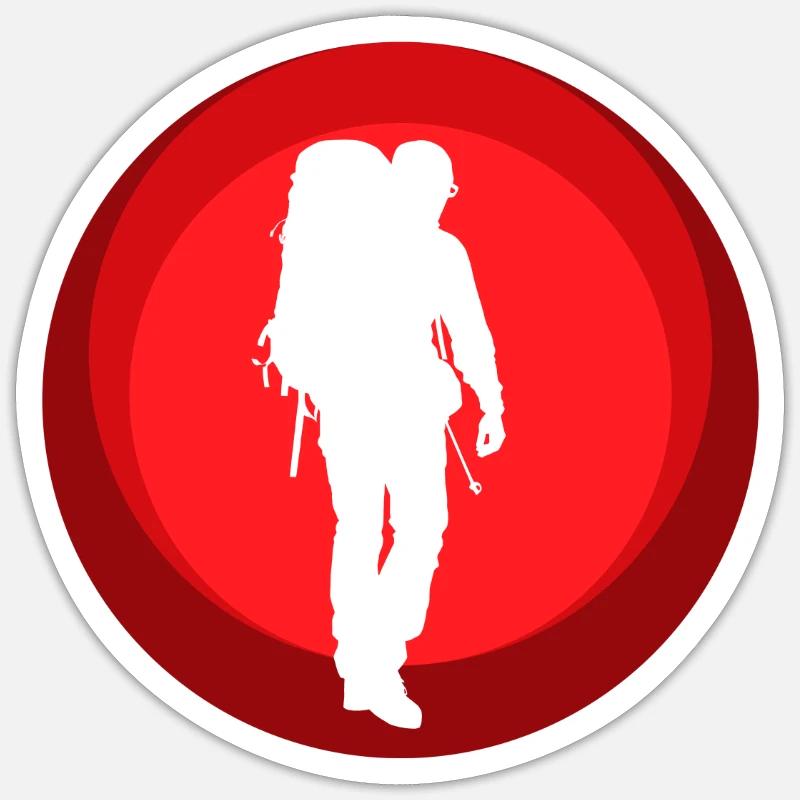 Backpacking Backpacker Hike - Sticker size S (10 x 10 cm) - white matte