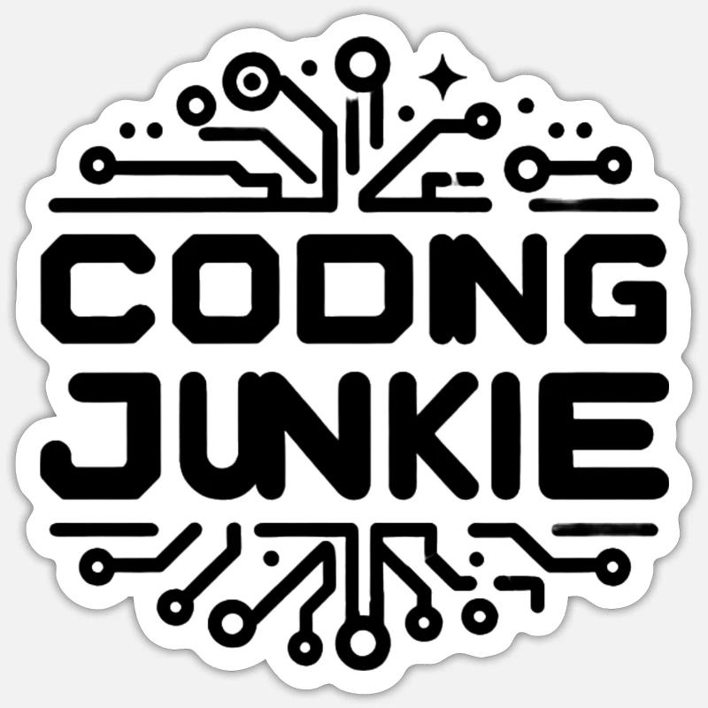 Coding Junkie 13 - Sticker Größe S (10 x 10 cm) - Mattweiß