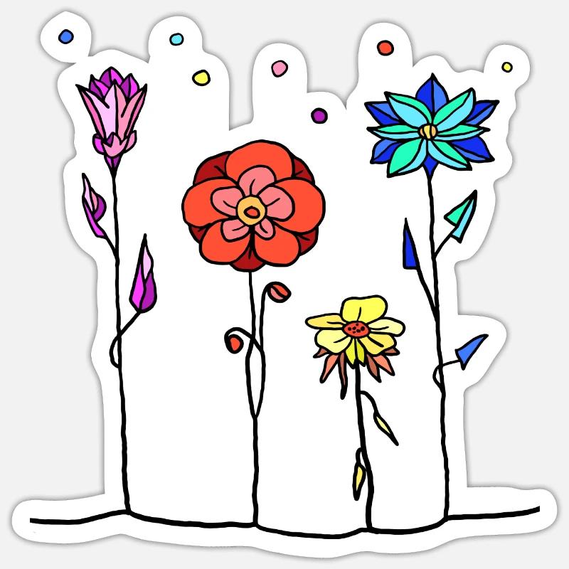 Fleur - Sticker taille S (10 x 10 cm) - blanc mat