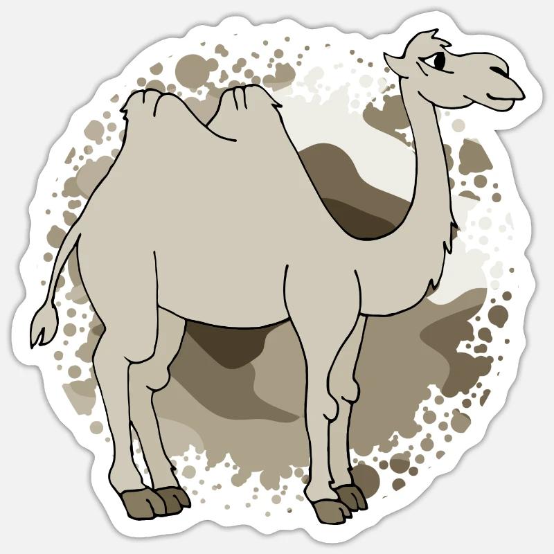 Kamel - Sticker Größe S (10 x 10 cm) - Mattweiß