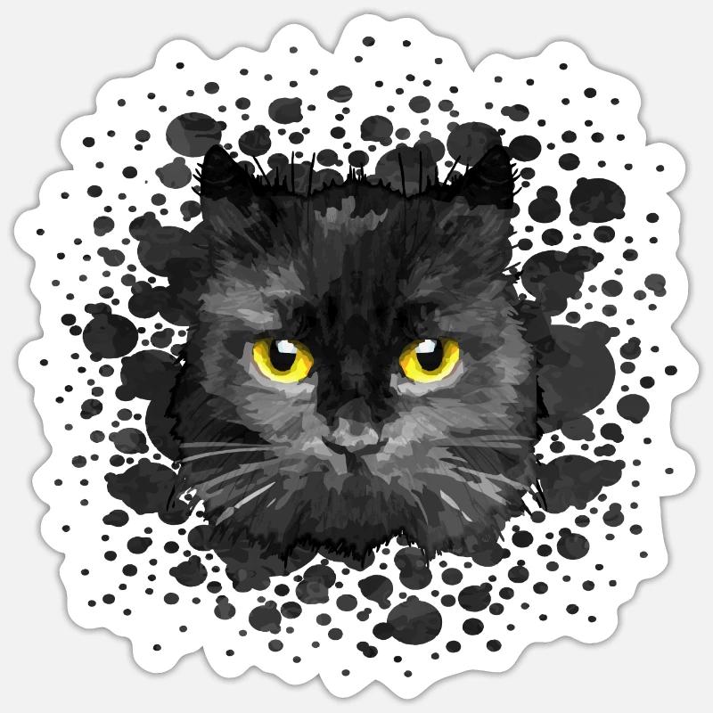 Cat - Sticker size S (10 x 10 cm) - white matte
