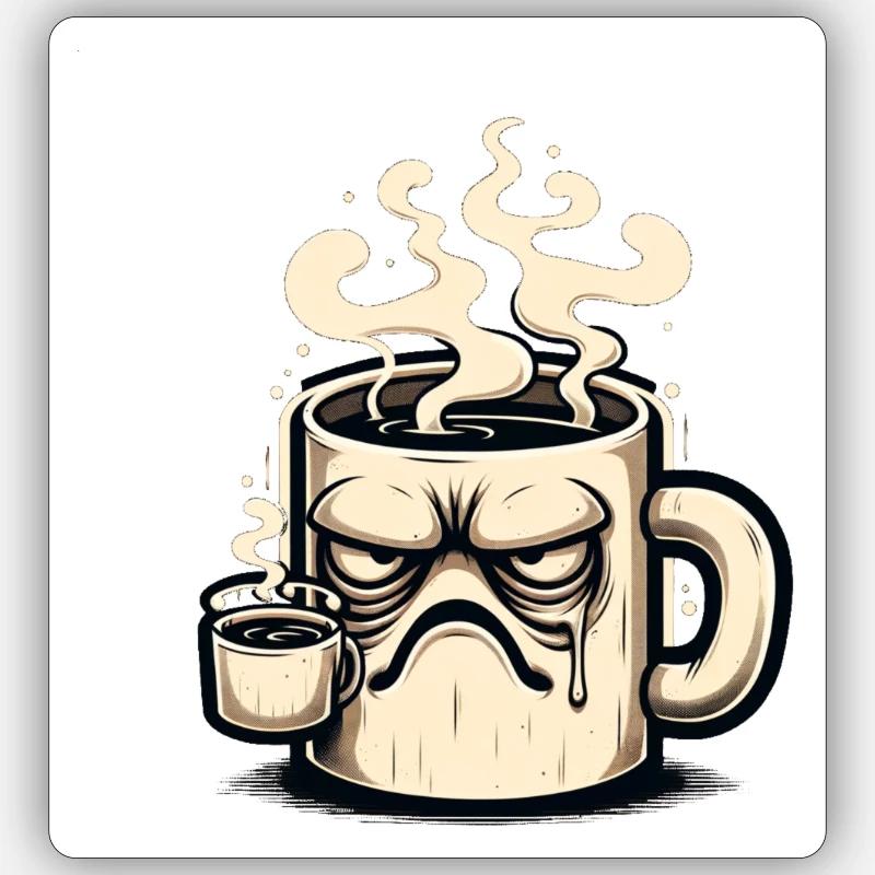 Grumpy Coffee Mug Sticker Größe S (10 x 10 cm)