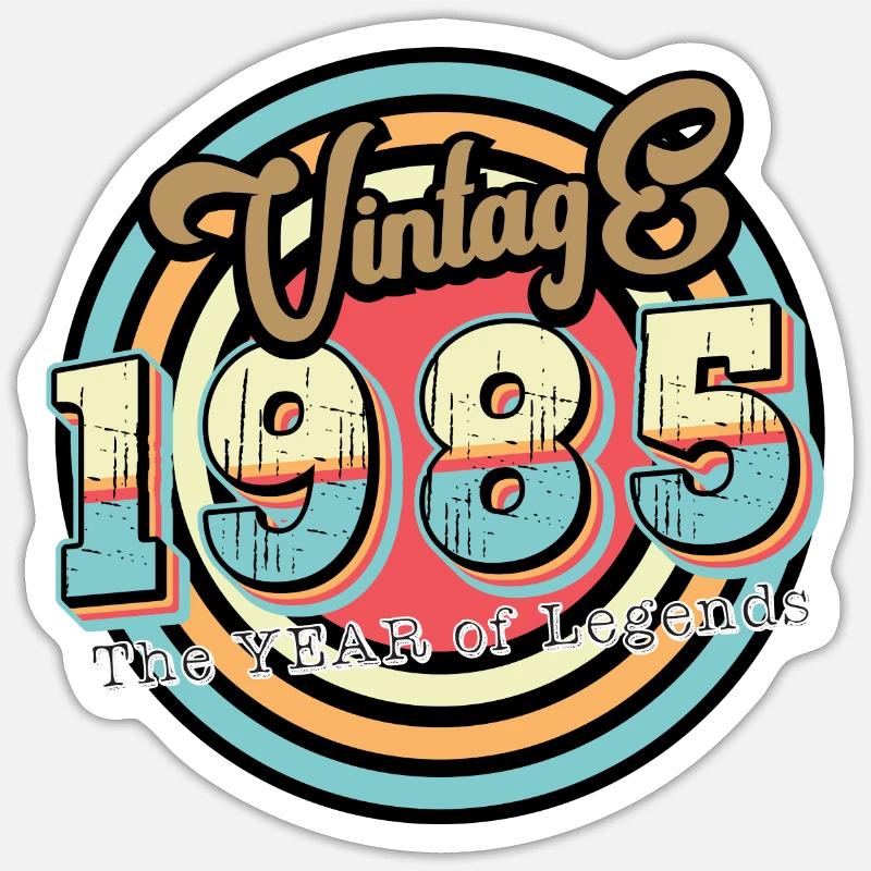 Millésime 1985 - Sticker taille S (10 x 10 cm) - blanc mat