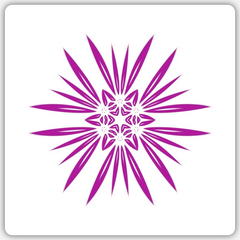 Stern-Blume - Sticker Größe S (10 x 10 cm) - Mattweiß