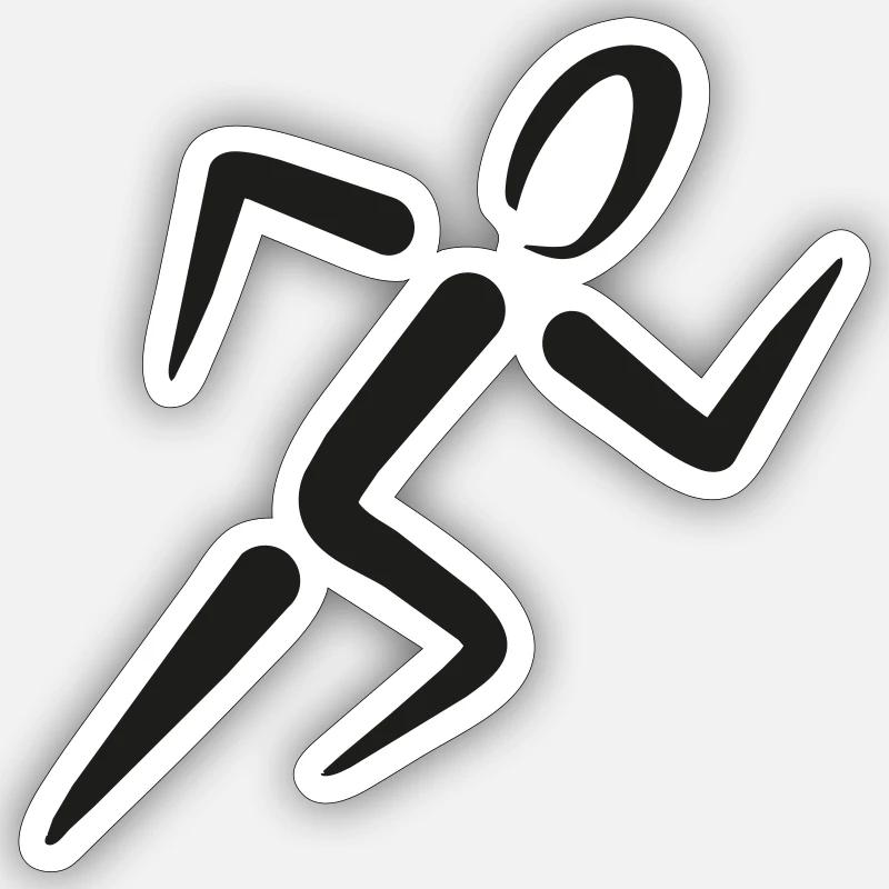 Courir - Sticker taille S (10 x 10 cm) - blanc mat