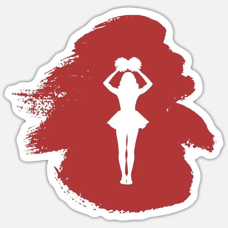 Mädchen Bommel Bommel - Sticker Größe S (10 x 10 cm) - Mattweiß